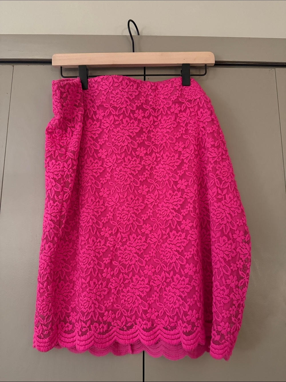 torrid Hot Pink Floral Lace Midi Skirt